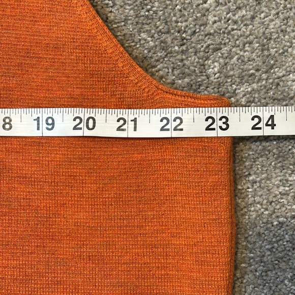 Vtg Belford RST/ORG Button Sweater Vest Gender Neutral Marino Wool Australia L - Picture 10 of 12